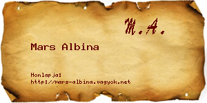 Mars Albina névjegykártya
